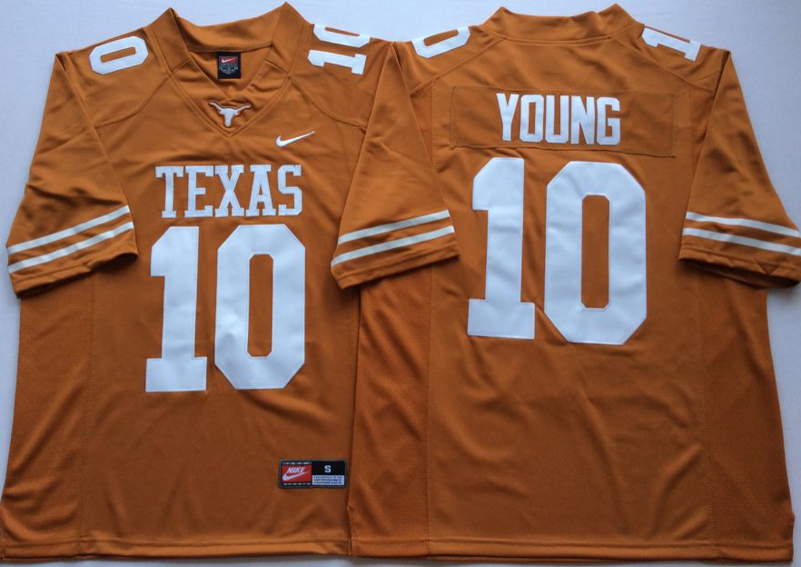 NCAA Men Texas Longhorns YELLOW #10 YOUNG